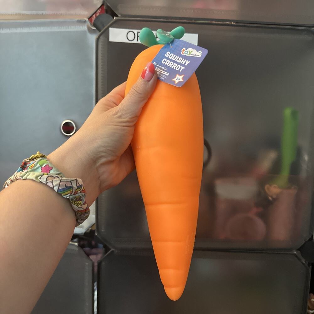 Sunny Days Jumbo Squeezy Carrot Orange Squishy Toy Stress Relief Sensory